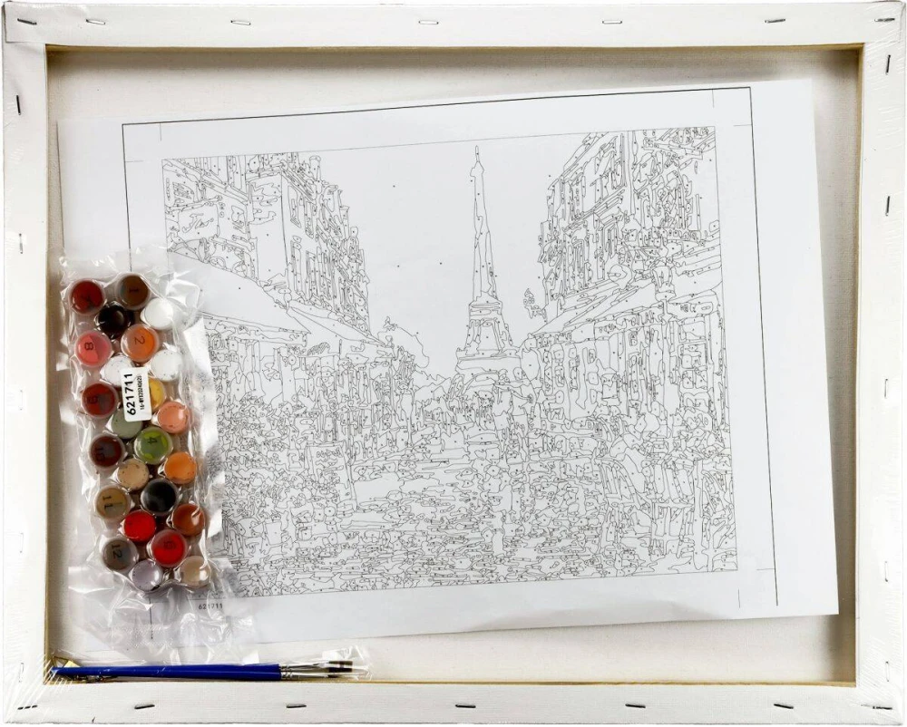 Malowanie po numerach 40x50cm Paryż - Zestaw na ramie #3