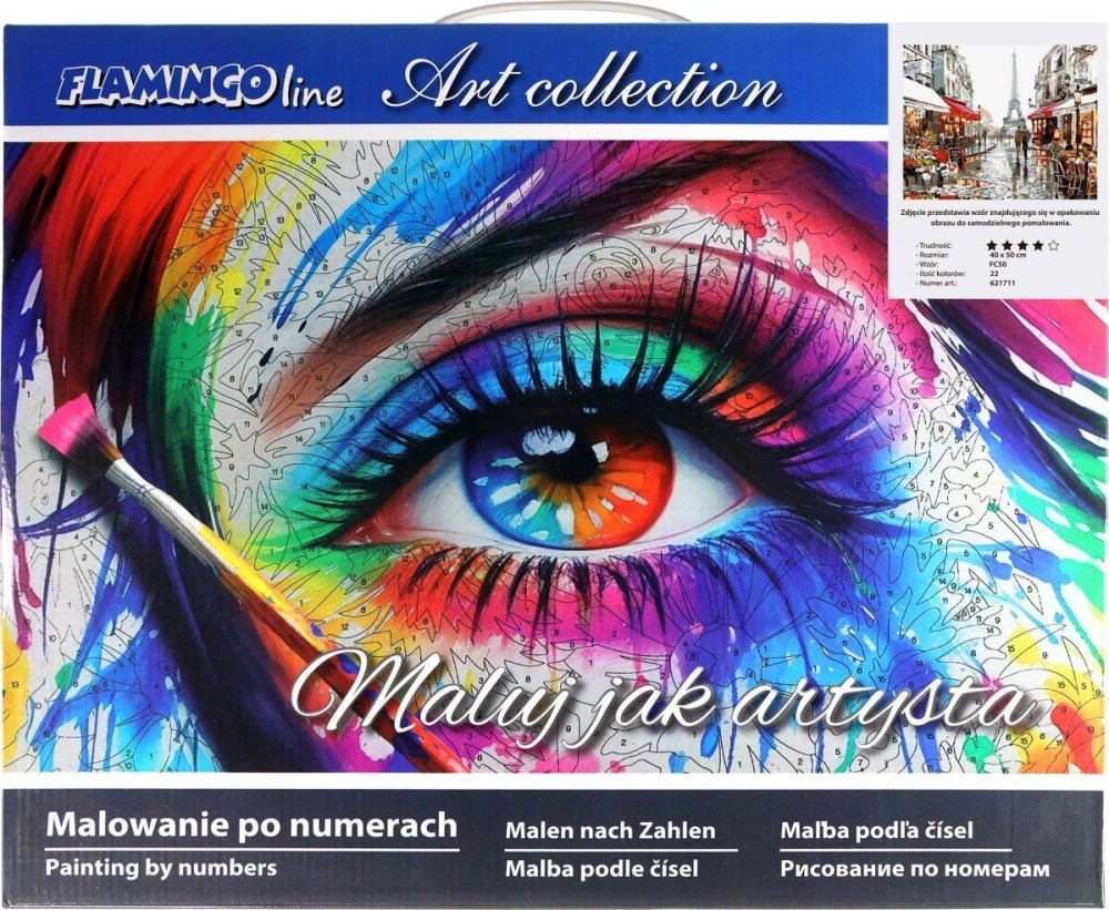 Malowanie po numerach 40x50cm Paryż - Zestaw na ramie #4