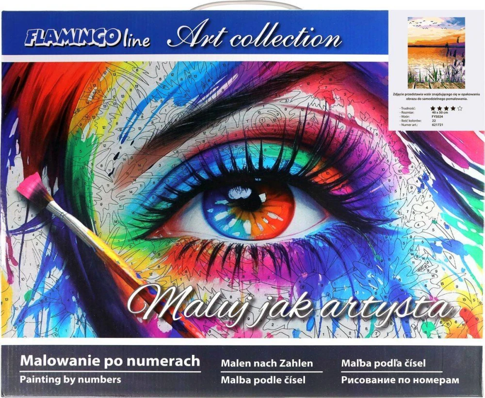 Malowanie po numerach 40x50cm Jezioro - Zestaw na ramie #4