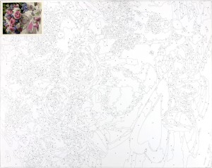 Malowanie po numerach 40x50cm Bukiet 5 - Zestaw na ramie #2