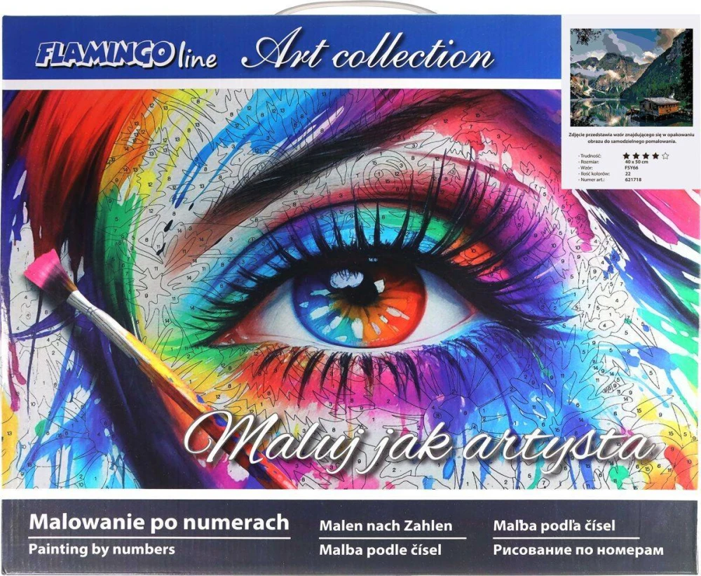 Malowanie po numerach 40x50cm Górskie jezioro - Zestaw na ramie #4