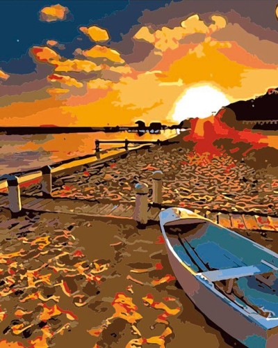 Malowanie po numerach 40x50cm Morze - Zestaw na ramie #1