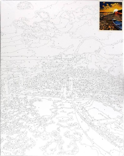 Malowanie po numerach 40x50cm Morze - Zestaw na ramie #2