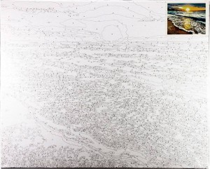 Malowanie po numerach 40x50cm Zachodzące słońce - Zestaw na ramie #2