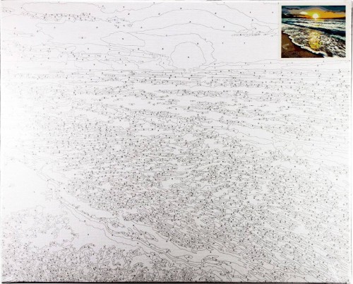 Malowanie po numerach 40x50cm Zachodzące słońce - Zestaw na ramie #2