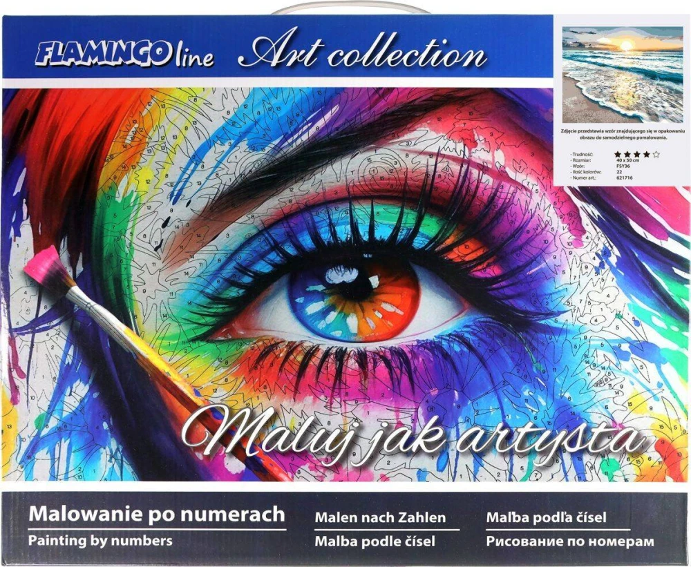 Malowanie po numerach 40x50cm Zachodzące słońce - Zestaw na ramie #5
