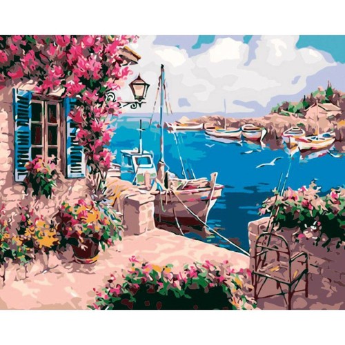 Malowanie po numerach 40x50cm Pejzaż 3 - Zestaw na ramie #1