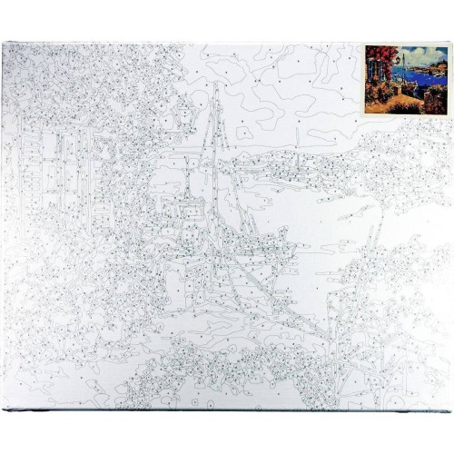 Malowanie po numerach 40x50cm Pejzaż 3 - Zestaw na ramie #2