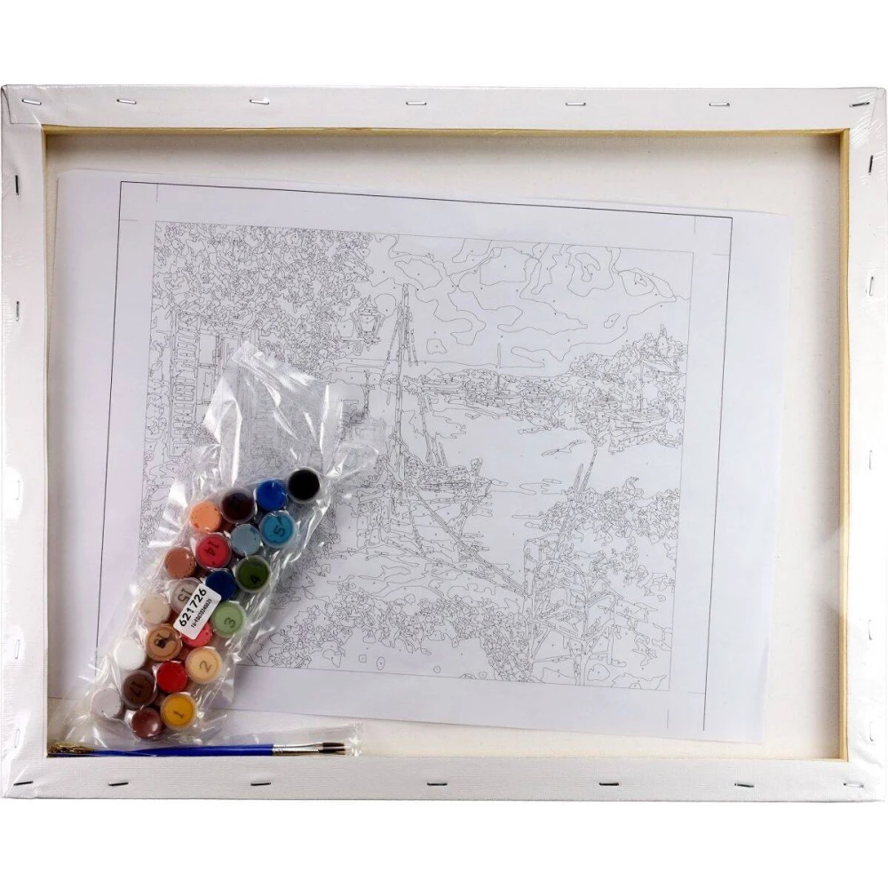 Malowanie po numerach 40x50cm Pejzaż 3 - Zestaw na ramie #3