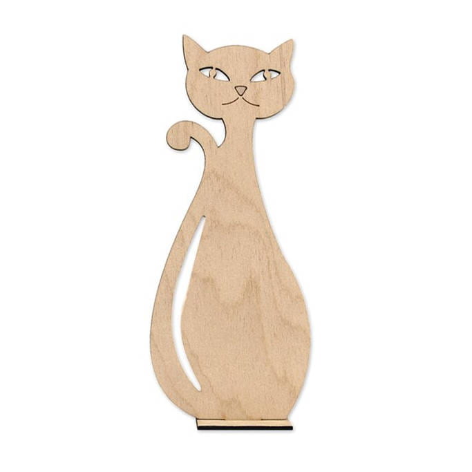 Drewniany Kot stojący z podstawką 20cm Decor #1