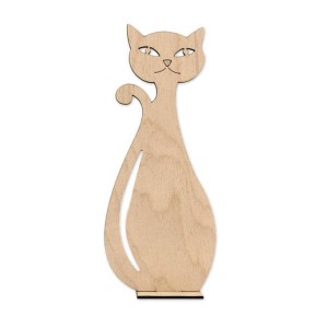 Drewniany Kot stojący z podstawką 20cm Decor #1