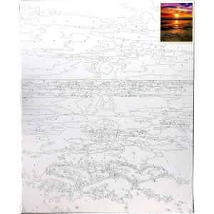 Malowanie po numerach 40x50cm Serca na piasku - Zestaw na ramie #2