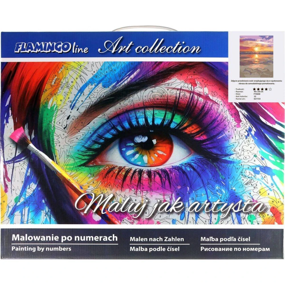 Malowanie po numerach 40x50cm Serca na piasku - Zestaw na ramie #4
