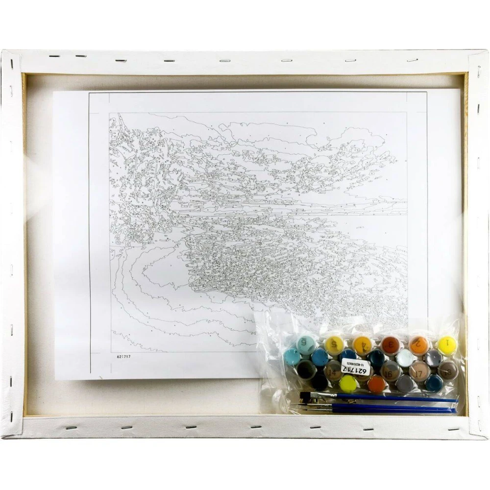 Malowanie po numerach 40x50cm Zachód słońca 1 - Zestaw na ramie #3