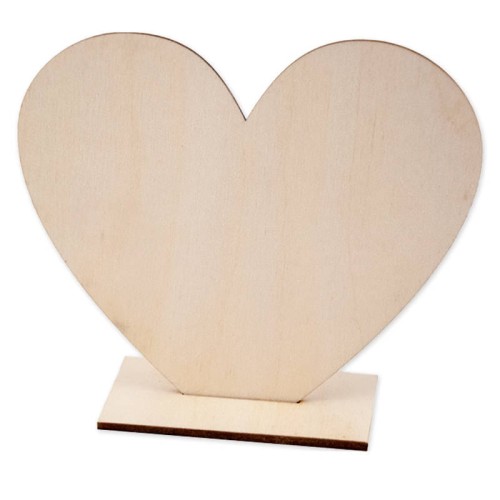 Drewniane serce stojące na podstawce wzór 1 Decor #1