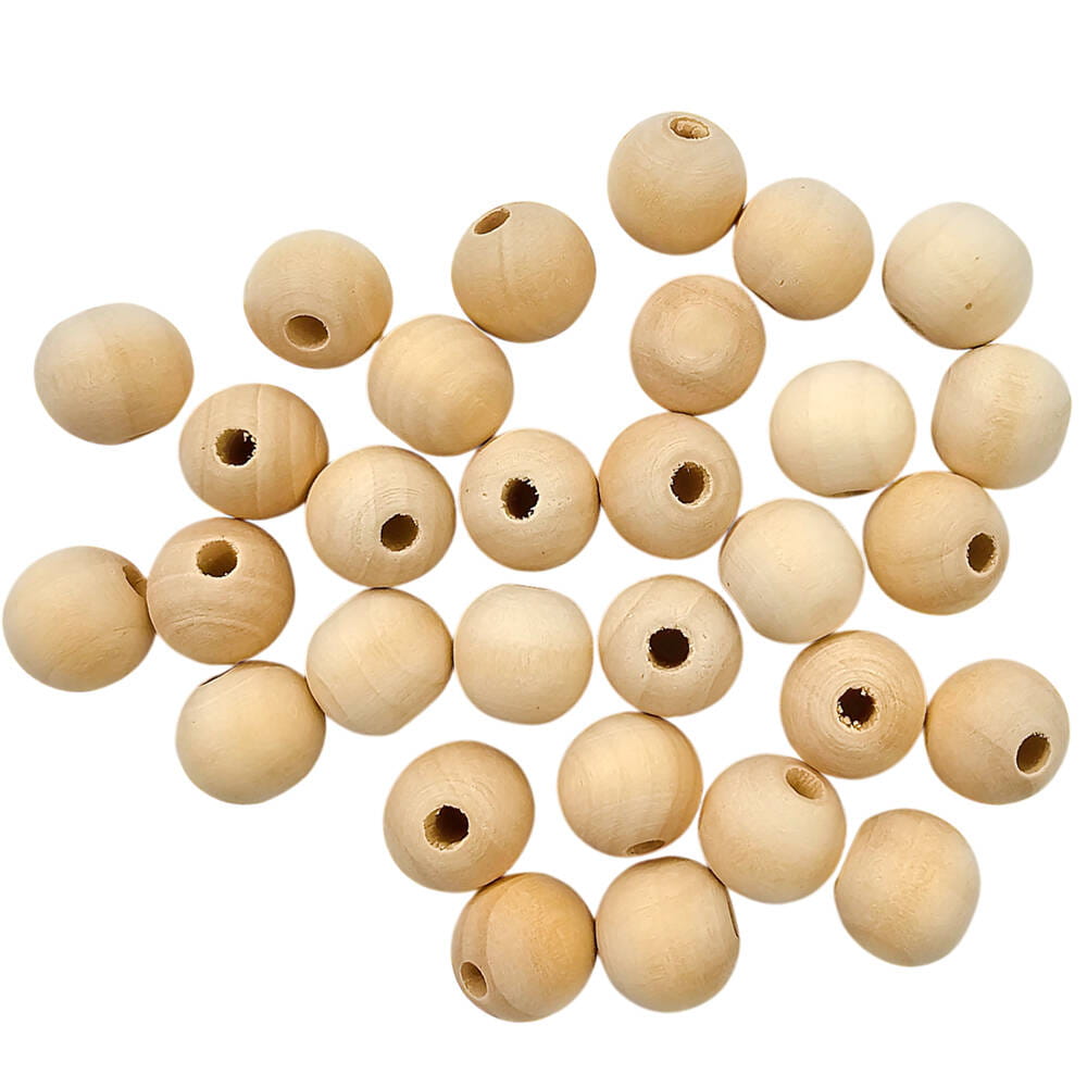 Kulki drewniane do korali, koralik 14mm - 30szt #1