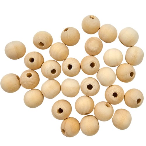 Kulki drewniane do korali, koralik 14mm - 30szt #1