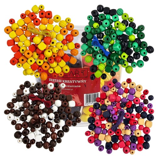 Zestaw kreatywny - drewniane koraliki #1
