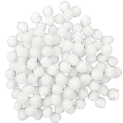 Pompony poliestrowe 10mm 120 szt - Loveart - białe #1