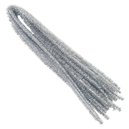 Druciki kreatywne metalizowane 60cm 10szt. - Loveart - srebrne #1