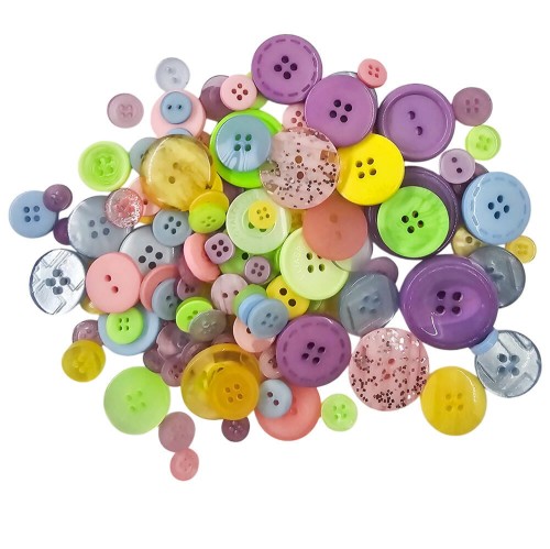 Guziki plastikowe pastelowe 75g #1