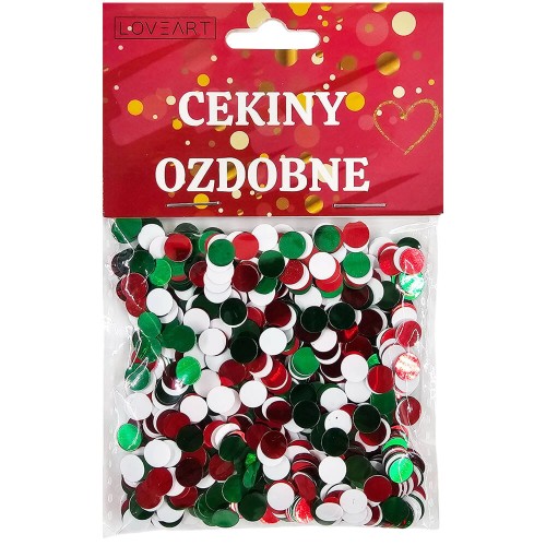 Cekiny świąteczne bez dziurek 6 mm 15g - Loveart - Boże Narodzenie #2