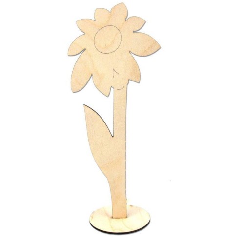 Drewniany kwiat stojący z podstawką wzór 26cm Decor #1