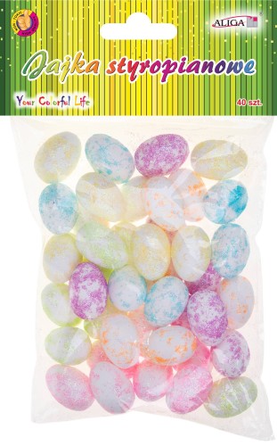 Jajka styropianowe brokatowe 2,5cm - 40szt #1