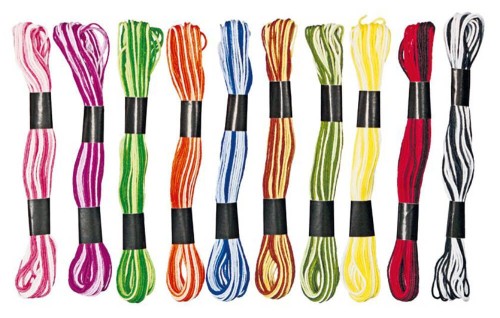 Włóczka mulina 10szt. 8m - dwukolorowa #1