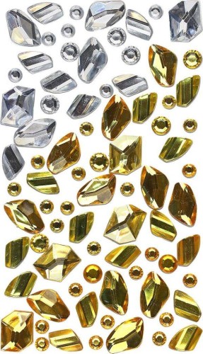 Kryształki samoprzylepne mix 79szt.- srebrne i złote #2