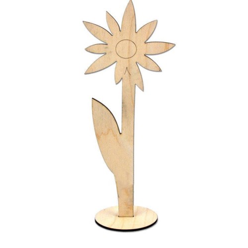 Drewniany kwiat stojący z podstawką 26cm wzór 1 #1