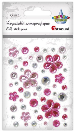 Kryształki samoprzylepne kwiaty mix 51szt #1