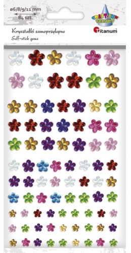 Kryształki samoprzylepne kwiaty mix 84szt #1