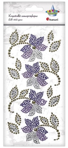 Kryształki samoprzylepne kwiaty 12szt. #1