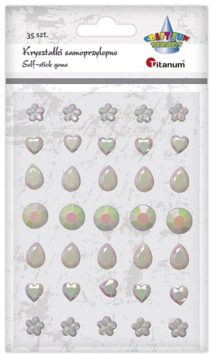 Kryształki samoprzylepne mix wzorów 35szt. perłowe #1