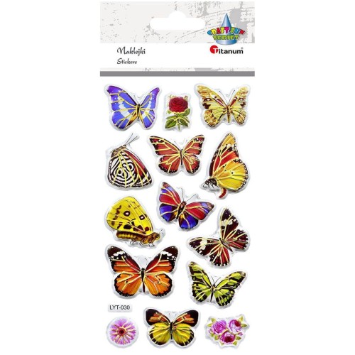 Naklejki miękkie wypukłe motyle mix 14szt #2