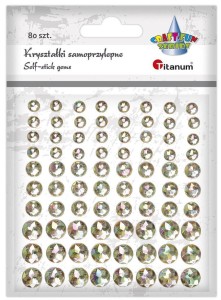 Kryształki samoprzylepne okrągłe mix 80szt. złote #1