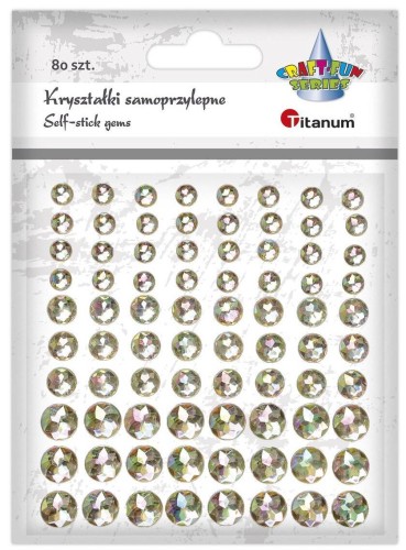 Kryształki samoprzylepne okrągłe mix 80szt. złote #1