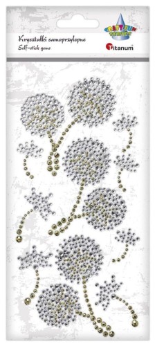Kryształki samoprzylepne dmuchawce mix 10szt złoto białe #1