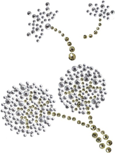 Kryształki samoprzylepne dmuchawce mix 10szt złoto białe #2