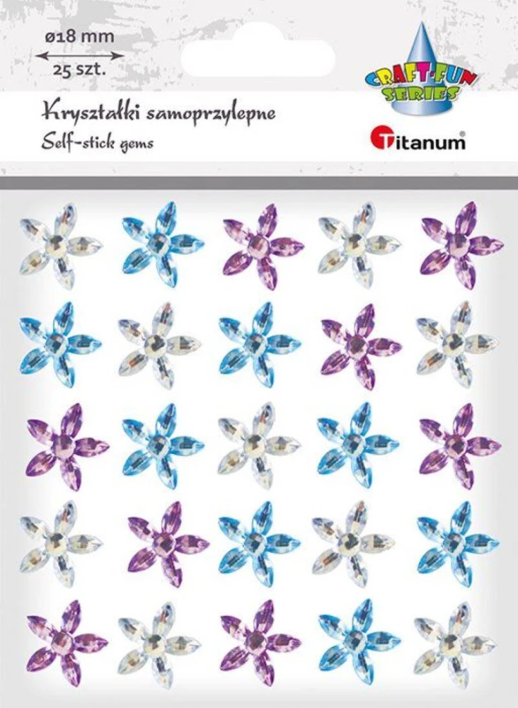 Kryształki samoprzylepne kwiaty mix 25szt. mix kolorów #1