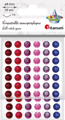 Kryształki samoprzylepne okrągłe 78szt kolorowe #1