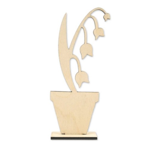 Drewniany kwiatek stojący w doniczce z podstawką KD3 Decor #1