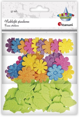 Naklejki piankowe kwiaty liście mix 57szt  #1
