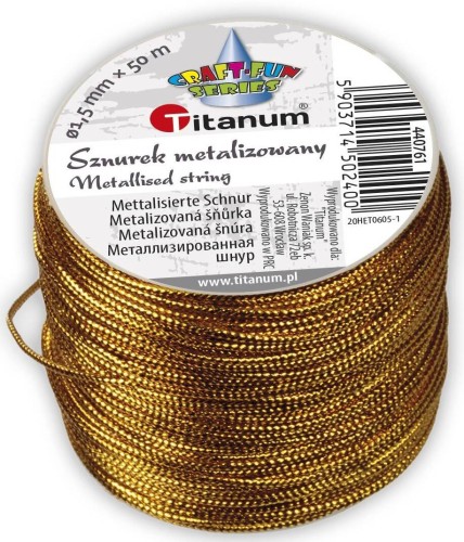 Sznurek metalizowany 50m złoty #1