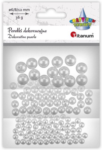 Koraliki plastikowe do nawlekania mix rozmiarów - Białe #1