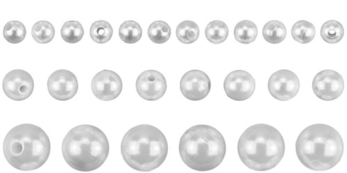 Koraliki plastikowe do nawlekania mix rozmiarów - Białe #2