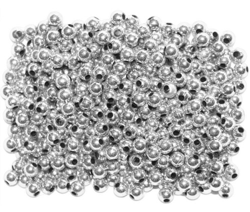 Koraliki plastikowe do nawlekania 5mm - Srebrne #1