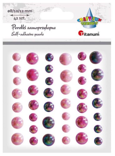 Perełki samoprzylepne mix 42szt odcienie różowego #1