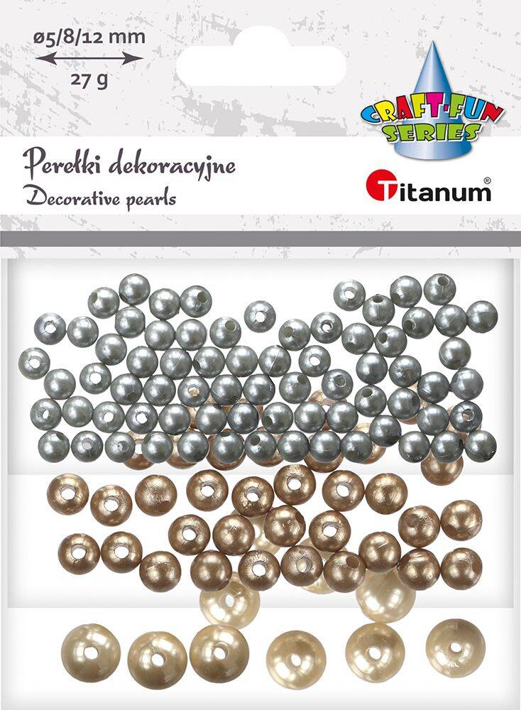 Koraliki plastikowe do nawlekania 5, 8, 12mm 12g - mix kolorów #1